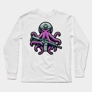 Tactical Octopus Adventure Tee: Where Intelligence Meets Style Long Sleeve T-Shirt